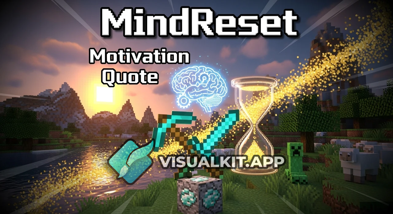 Minecraft Motivation Quote for mindReset Brand - Inspiring
