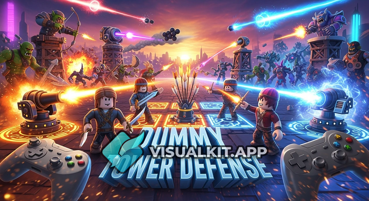 Action-Packed Roblox Tower Defense Thumbnail: Dummy Tower Defense