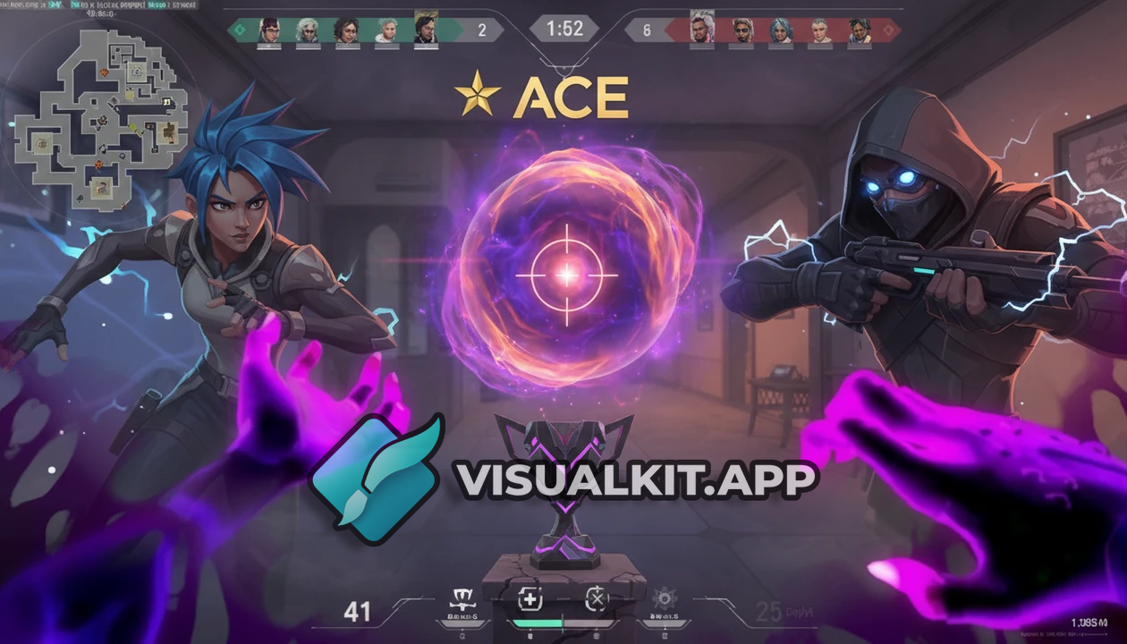 Valorant Map Shot: Blurry Screen, Gun in Hand & Ace Star