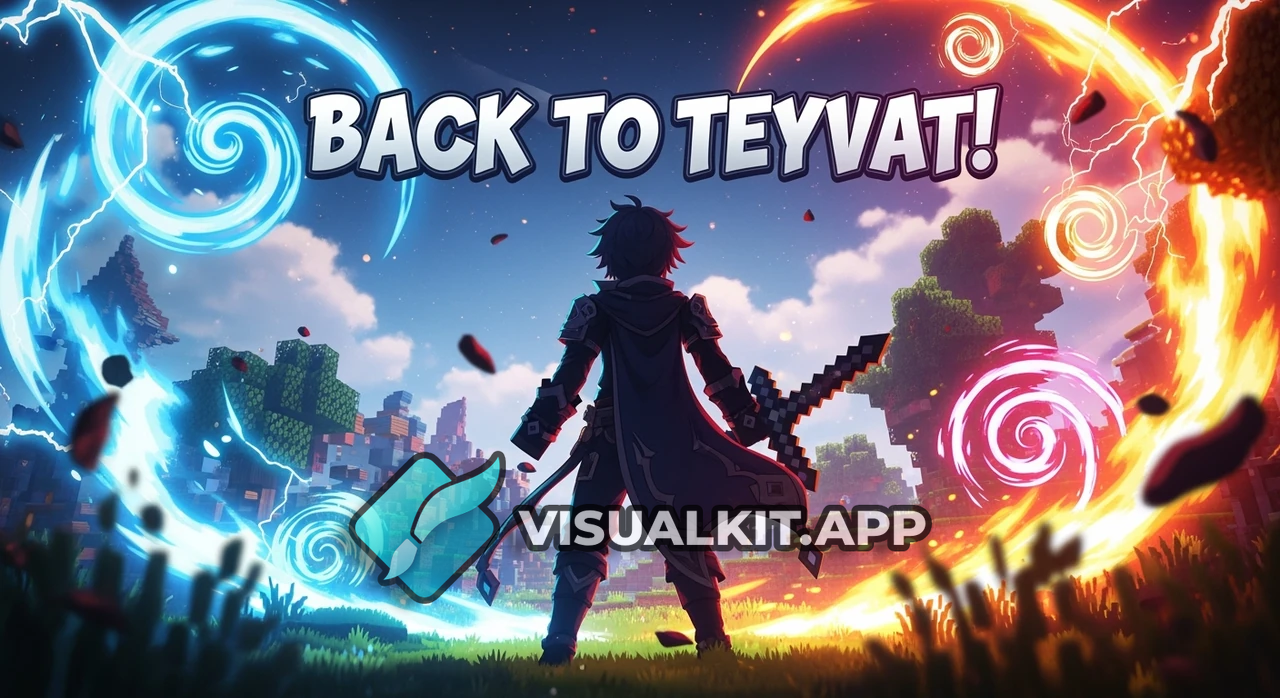 Minecraft Genshin Impact Thumbnail - Anime Battle BACK TO TEYVAT!