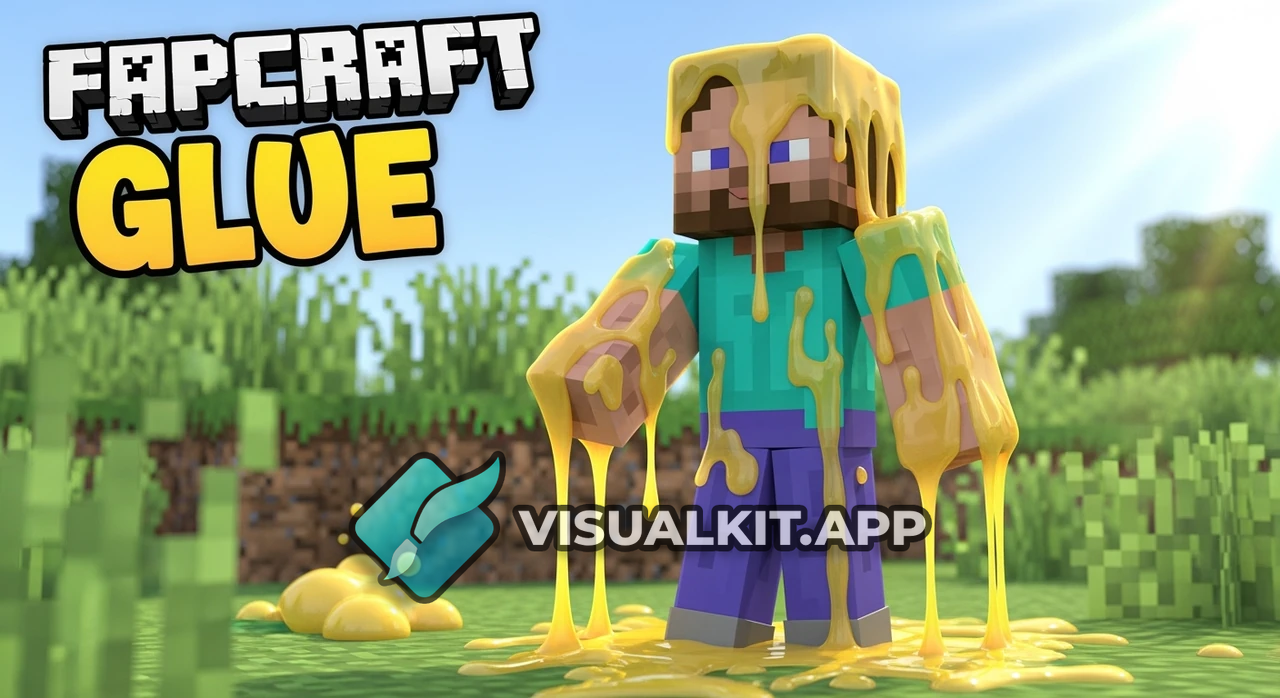 Minecraft parody thumbnail - Steve covered in sticky glue (safe)