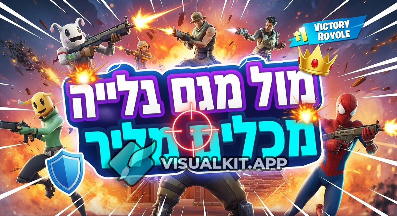 Fortnite Vibrant Thumbnail — Peely, Drift & Hebrew לייב פורטנייט
