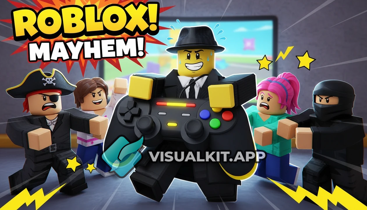 Funny Roblox Thumbnail: make with that avetar w/ game controller