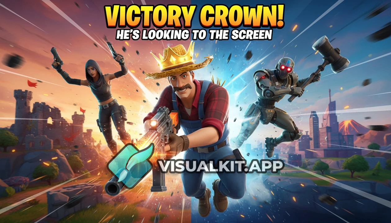Fortnite: He's Looking to the Screen - Victory Crown Action
