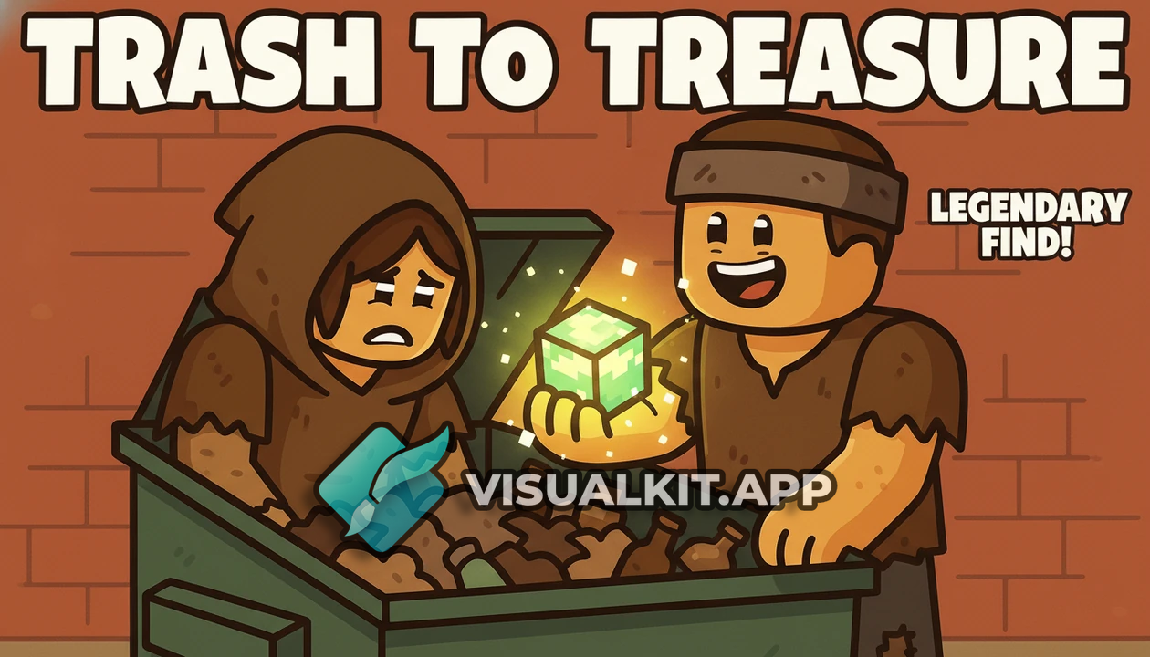 Minecraft: 2 Homeless Roblox Characters Dumpster Find Glowing Loot