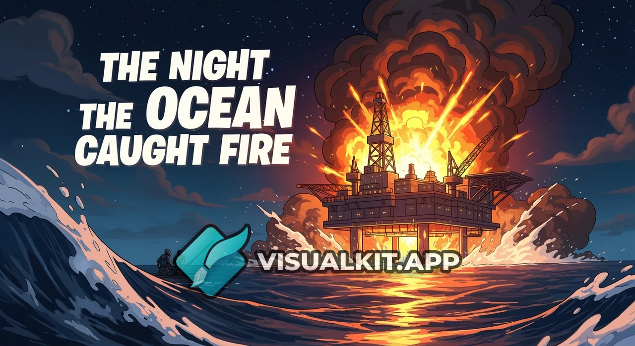 Fortnite Cartoon Oil Rig Explosion — Ocean Caught Fire