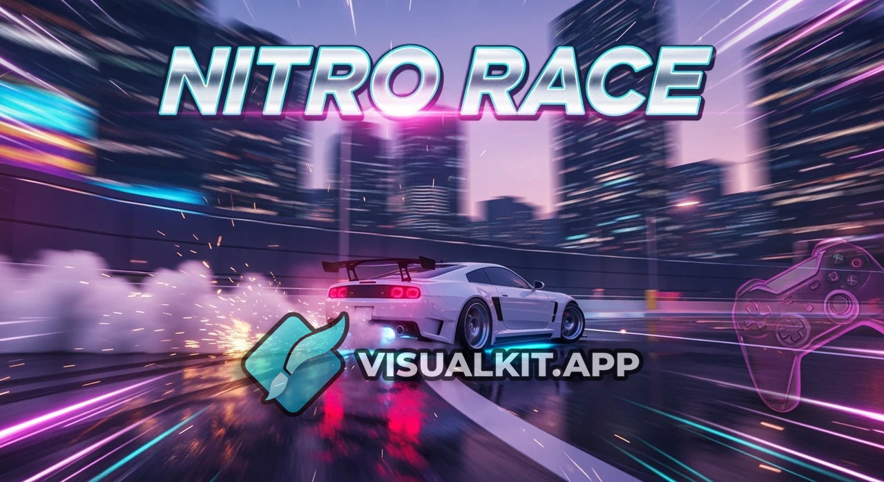 Main Car: White sports car drifting in neon Roblox city