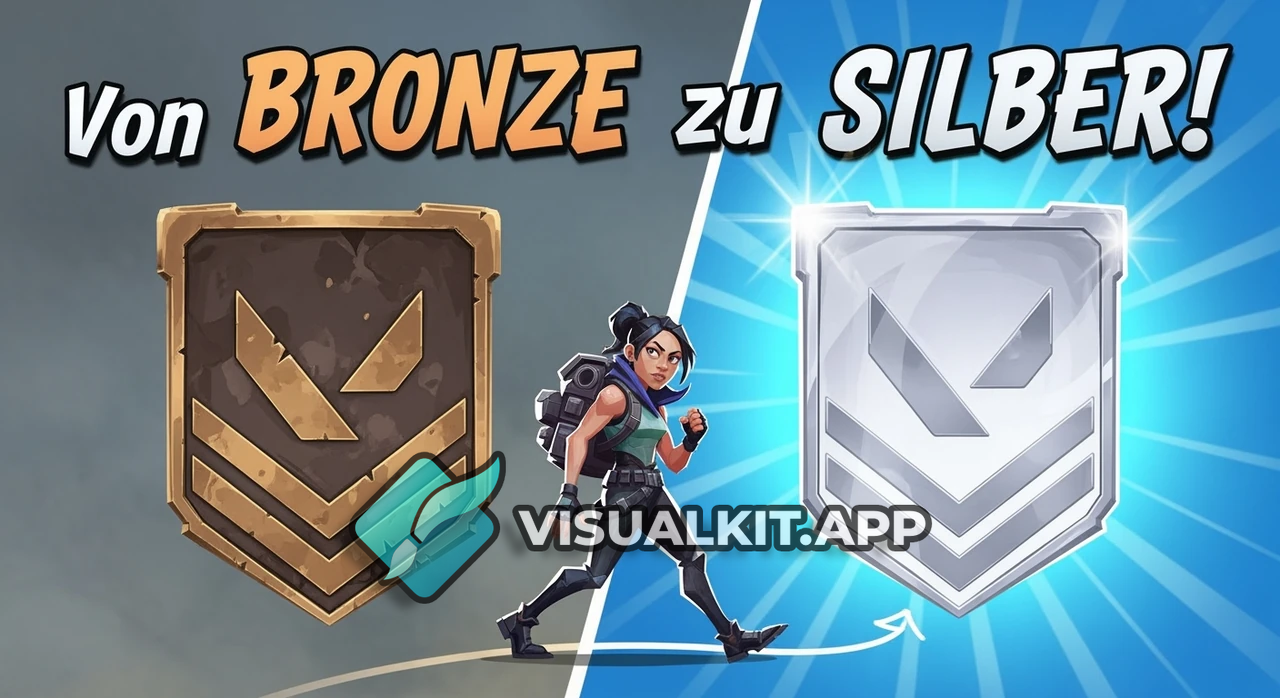 Visual: Split Bronze→Silver Badge, Reyna Walk 'Von BRONZE zu SILBER!'