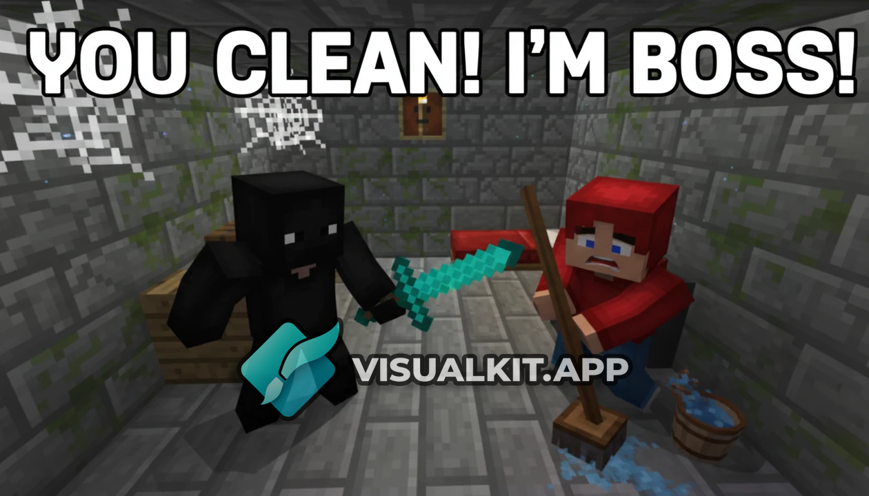 Minecraft: Masked Man with Diamond Sword Threatens Red Hoodie