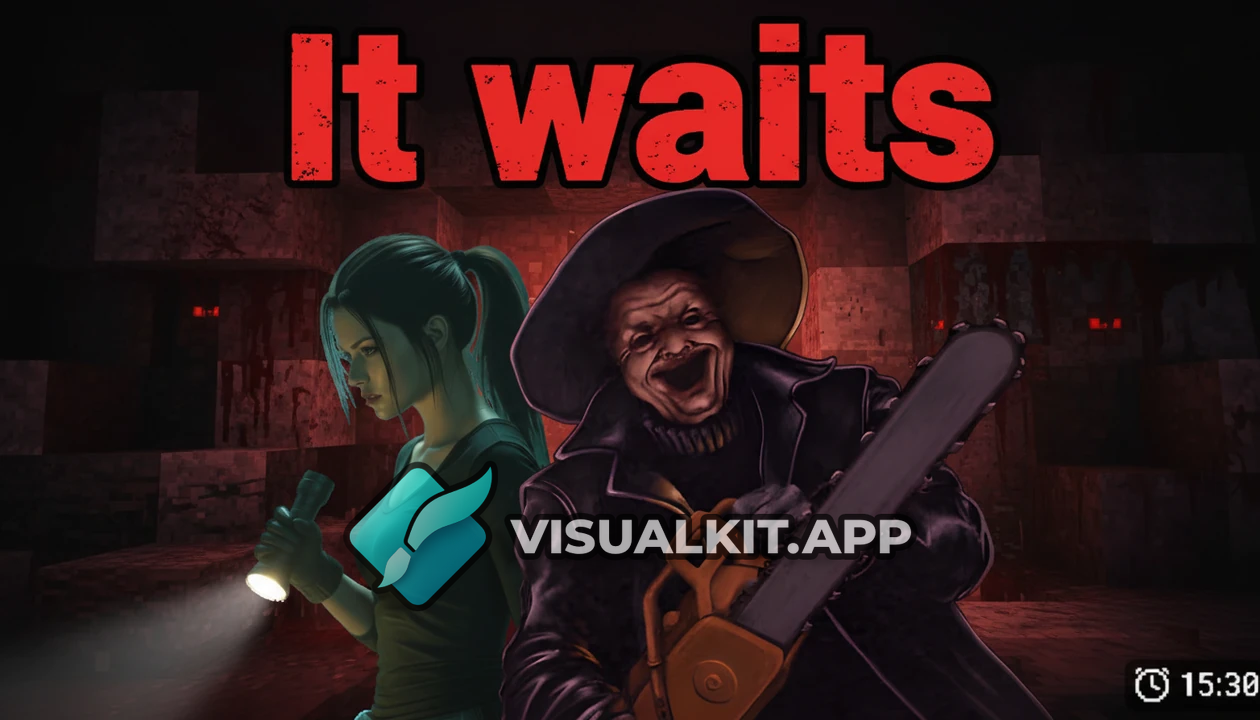 Minecraft Edit: Reddish Photo + Background & 'It waits' Text