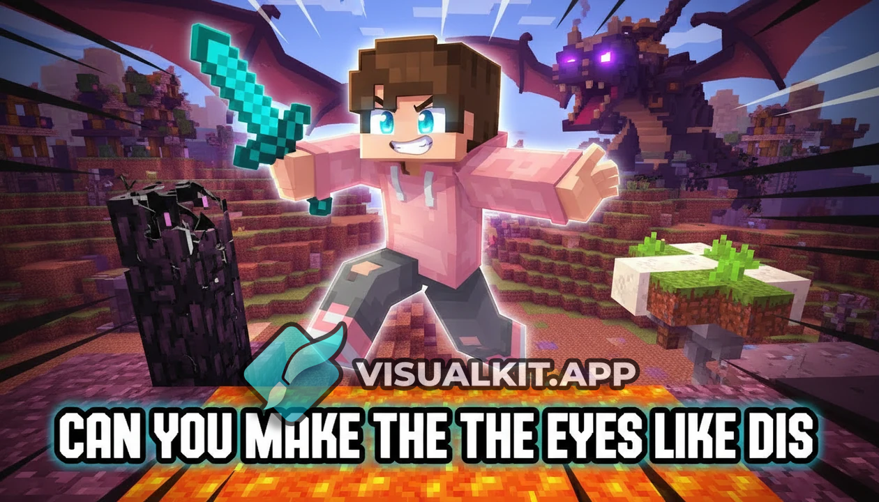 Minecraft thumbnail - can you make the eyes like dis en do a cool pose