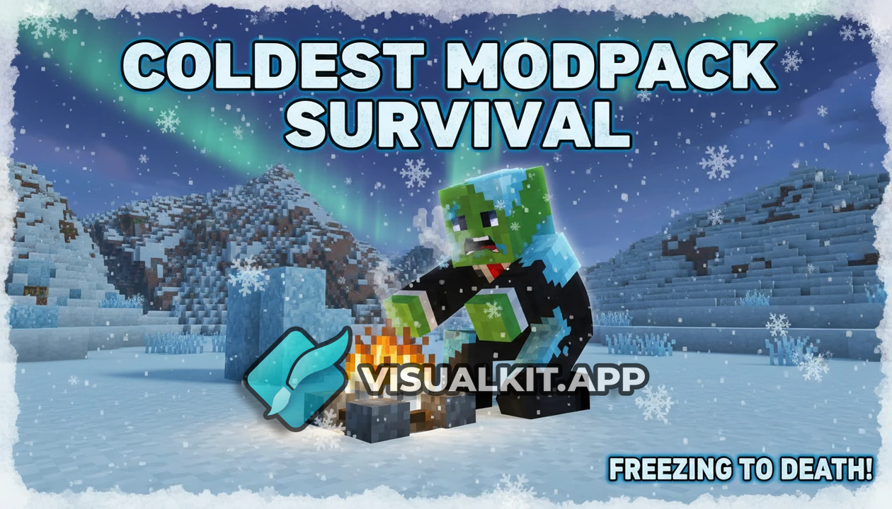 Surviving the Coldest Minecraft Modpack — Freezing by Campfire