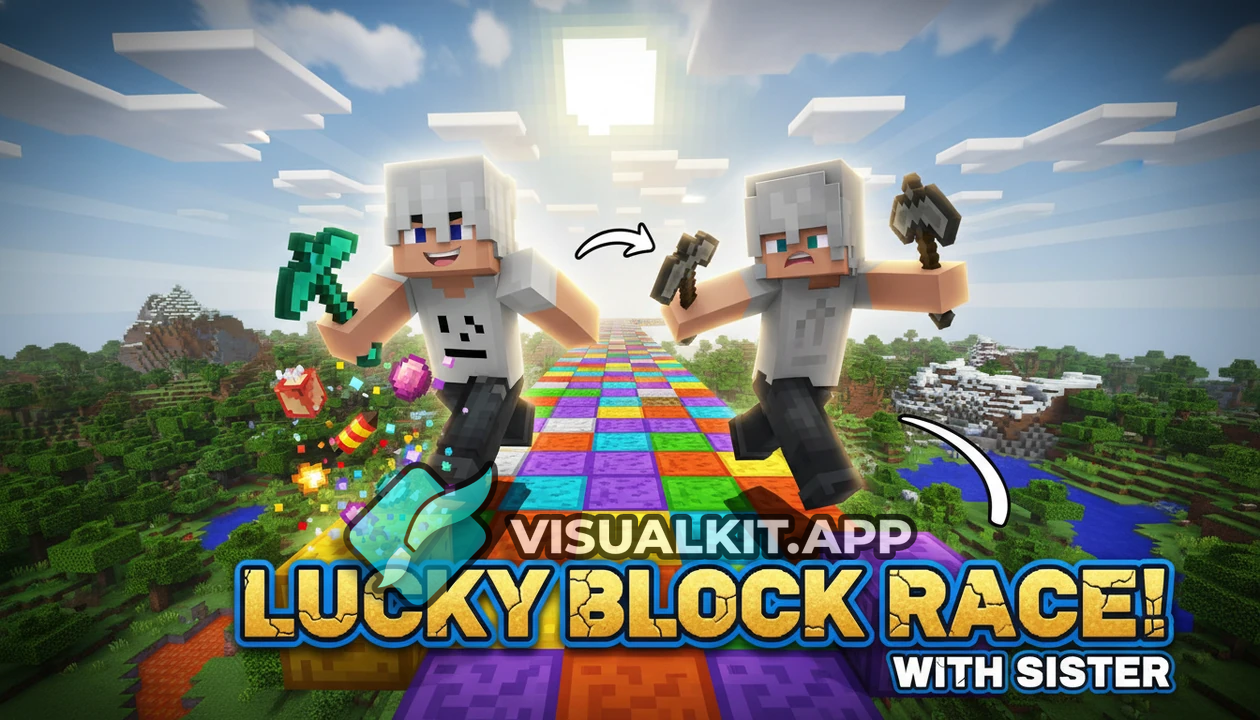 Lucky Block Race With Sister — Minecraft Avatars Exploding Blocks