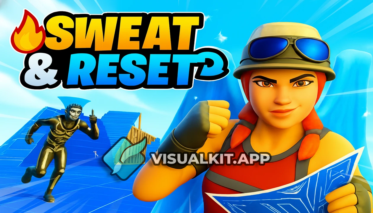 Fortnite 1v1 Thumbnail: 'Sweat & Reset' Redhead Map Showdown