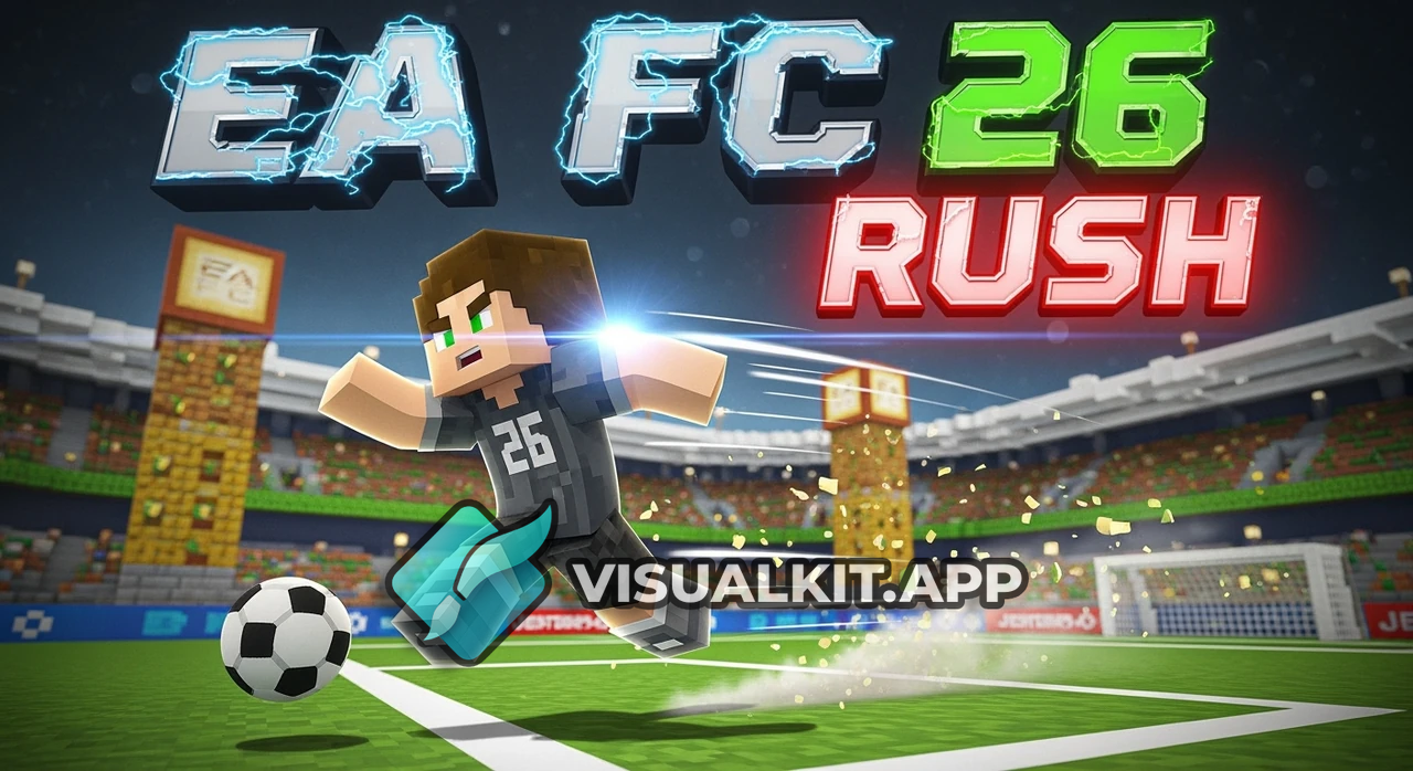 EA FC 26 RUSH: Minecraft Soccer Rush Thumbnail Design