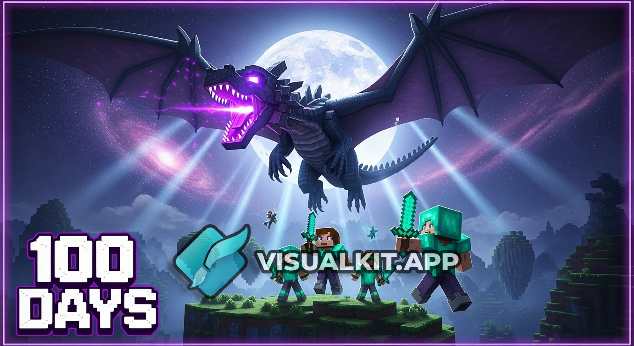 100 Days: Cinematic Minecraft Ender Dragon Finale Thumbnail