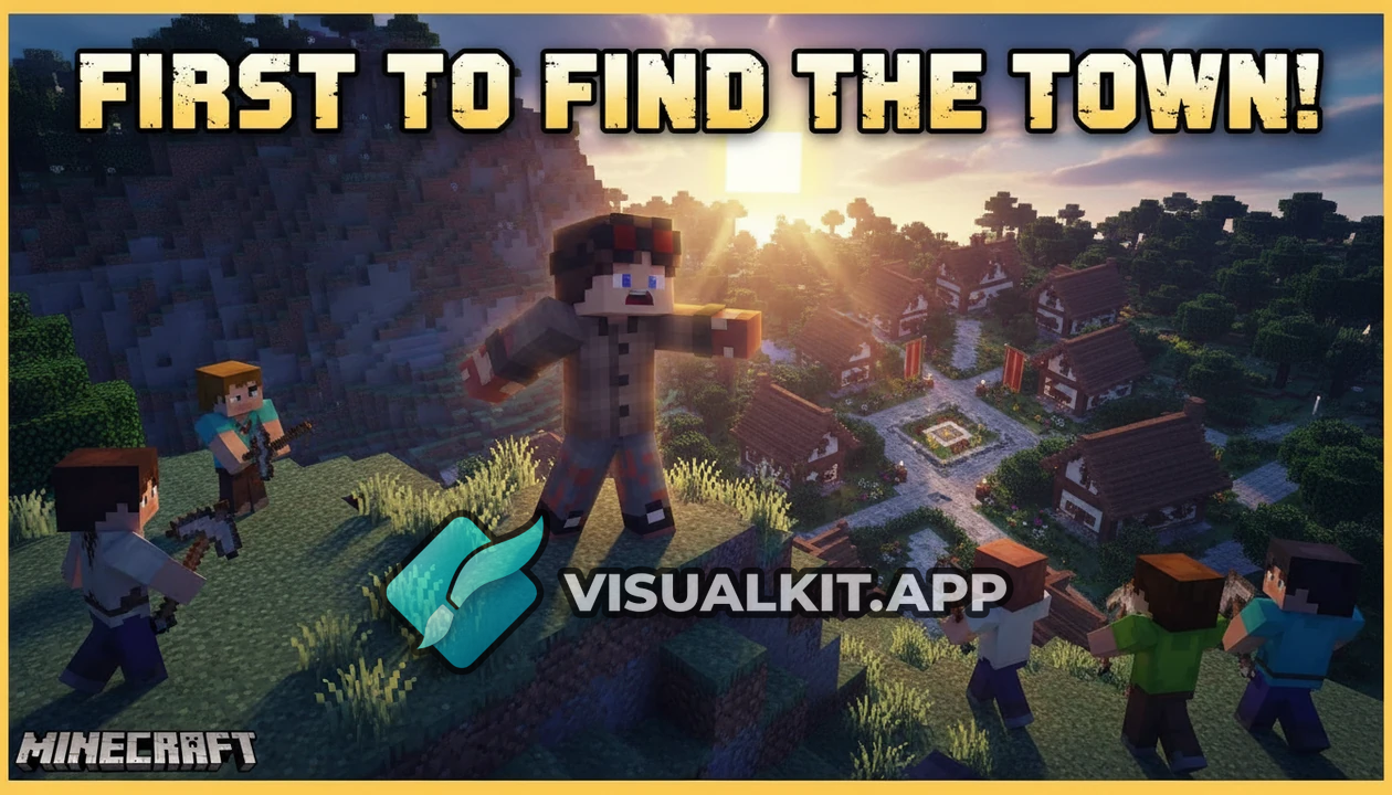 Minecraft: Player Finding the Town — Cinematic Discovery