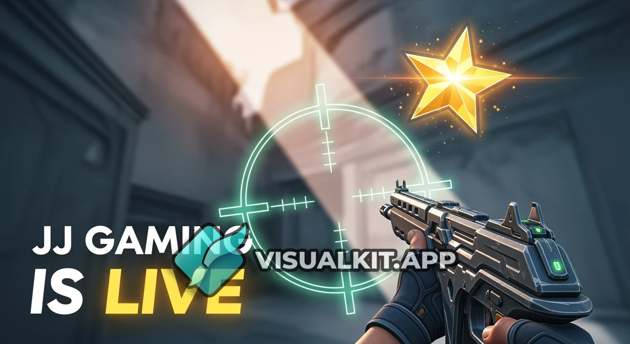 Add "JJ Gaming Is Live" to Valorant Cinematic Thumbnail