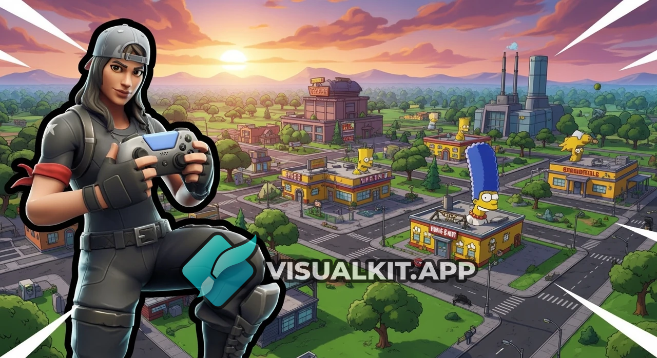 Fortnite x Simpsons Map Thumbnail — Controller Hero 16:9