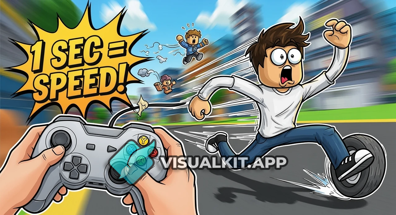 Roblox Thumbnail - 1 second=1 speed funny controller chaos