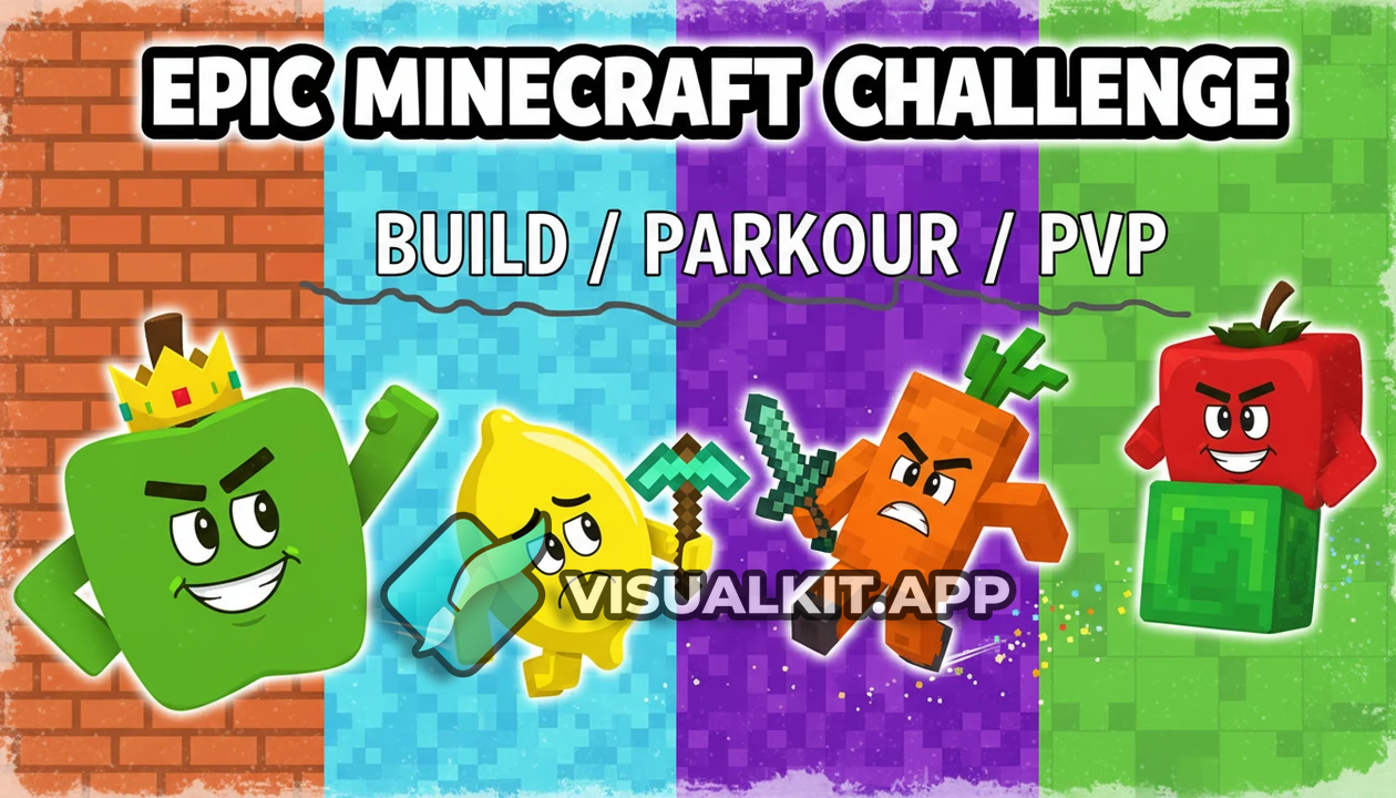 make it look nice - Minecraft thumbnail with blended faces