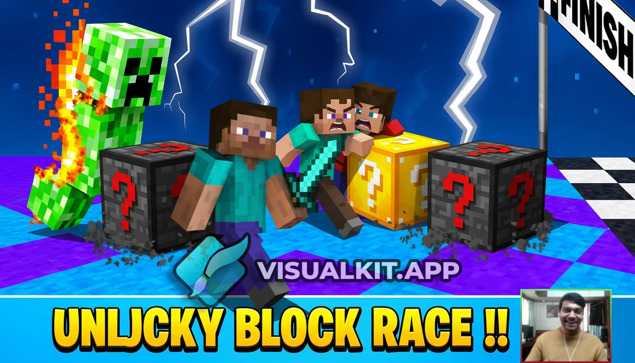 Minecraft Unluck Block Race Thumbnail — MAKE THUMBNAIL OF MINCRAFT