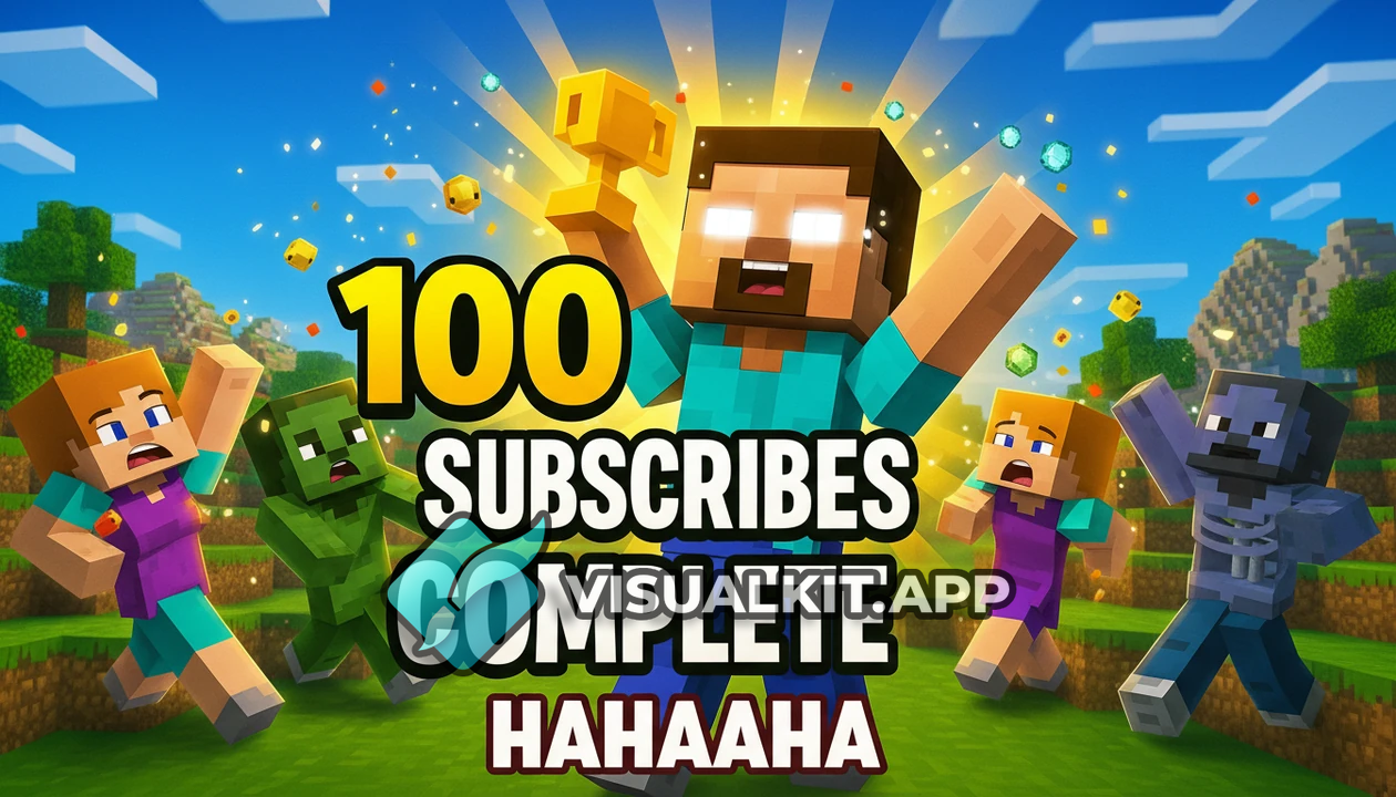 Glowing 100 Subscribe Complete - Minecraft Celebration hahaahah