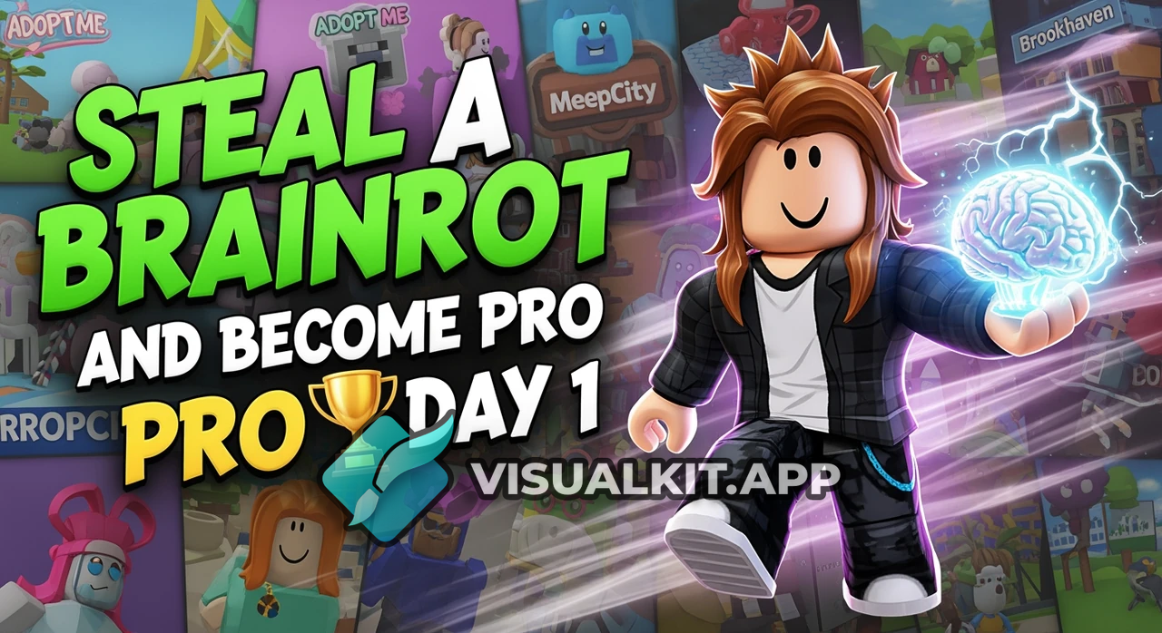 Roblox: Steal a Brainrot & Become Pro Day 1 — Epic Thumbnail