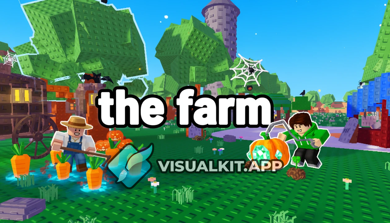 Roblox: miniature "the farm" au milieu, couleurs vives