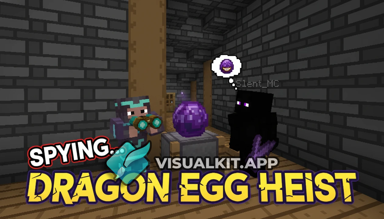 Minecraft Thumbnail — Front Spy vs S1lent_MC Eyeing Dragon Egg