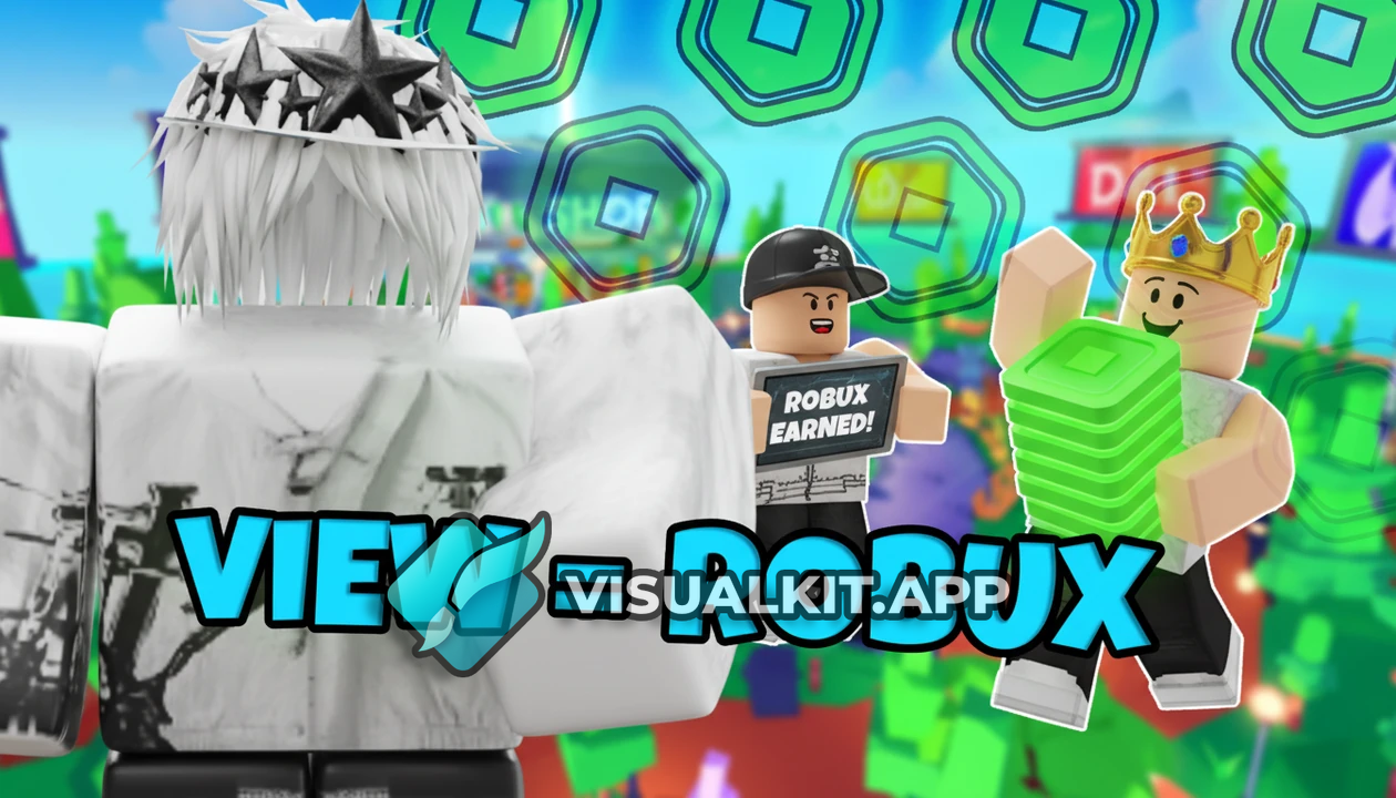 Roblox Thumbnail — this being the thumbnail: VIEW = ROBUX