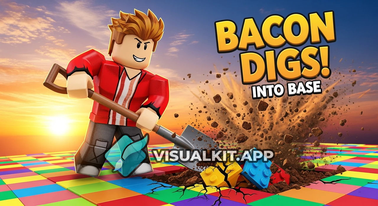 Make a Roblox Bacon Character Digging With Shovel Into Base