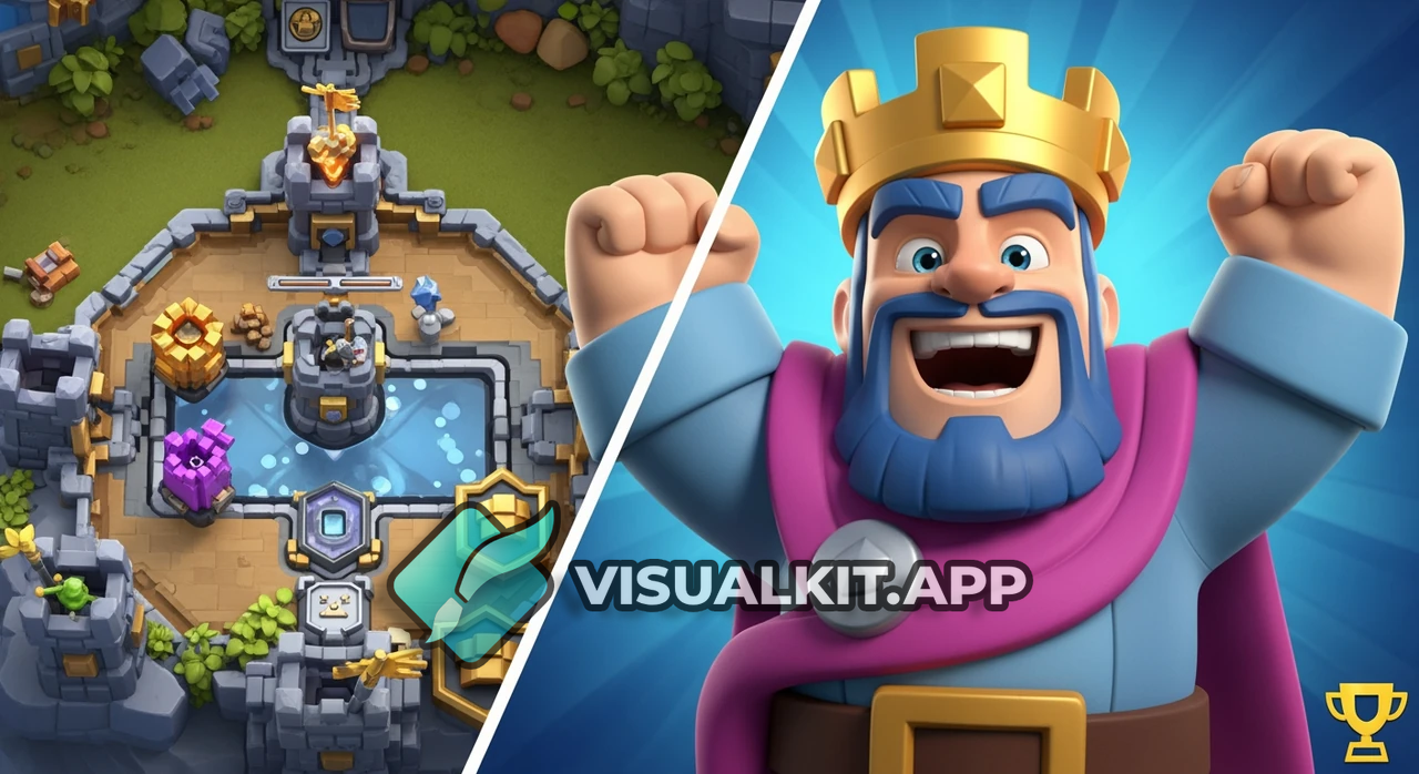 Split Thumbnail: Blue King Cheering on Right, Map on Left