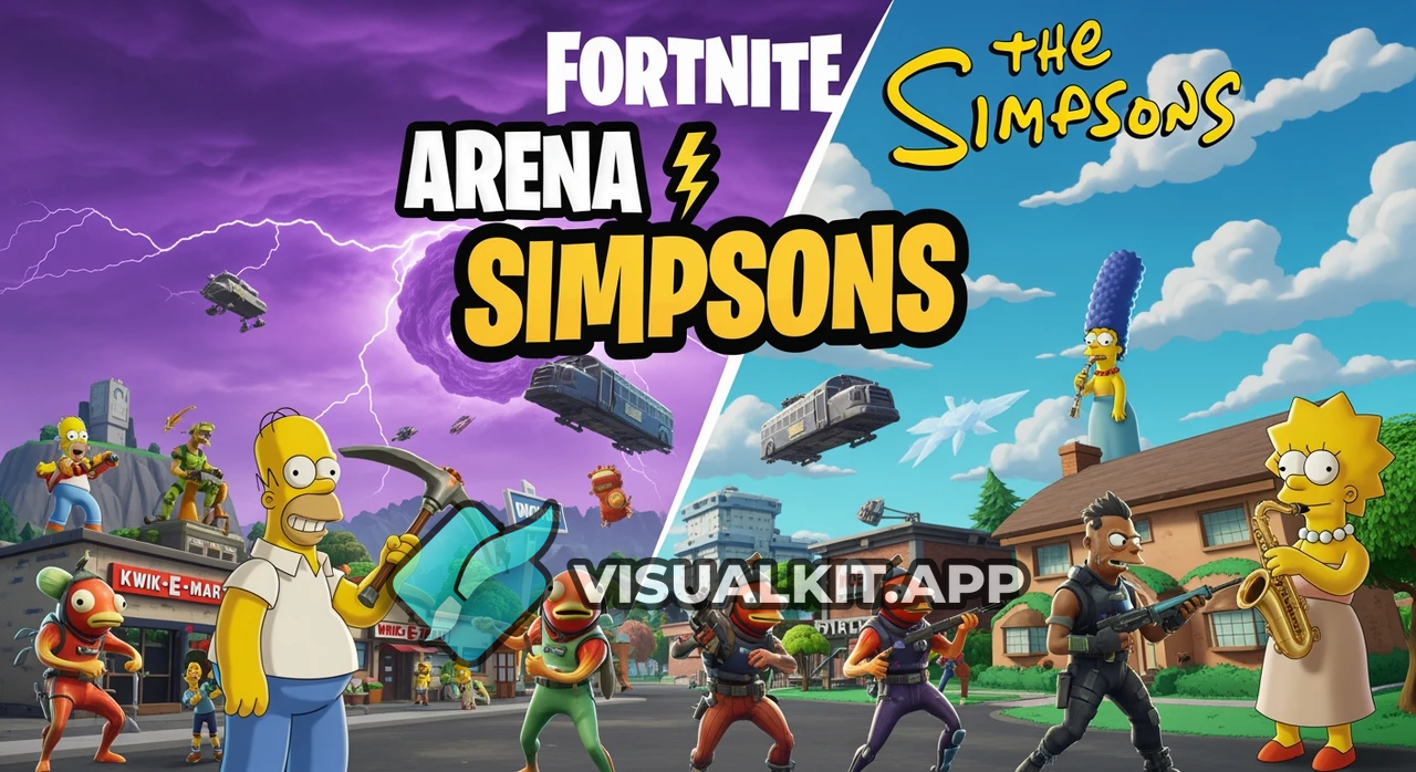 Fortnite Thumbnail — Arena Shot with Simpsons Cameo Artwork