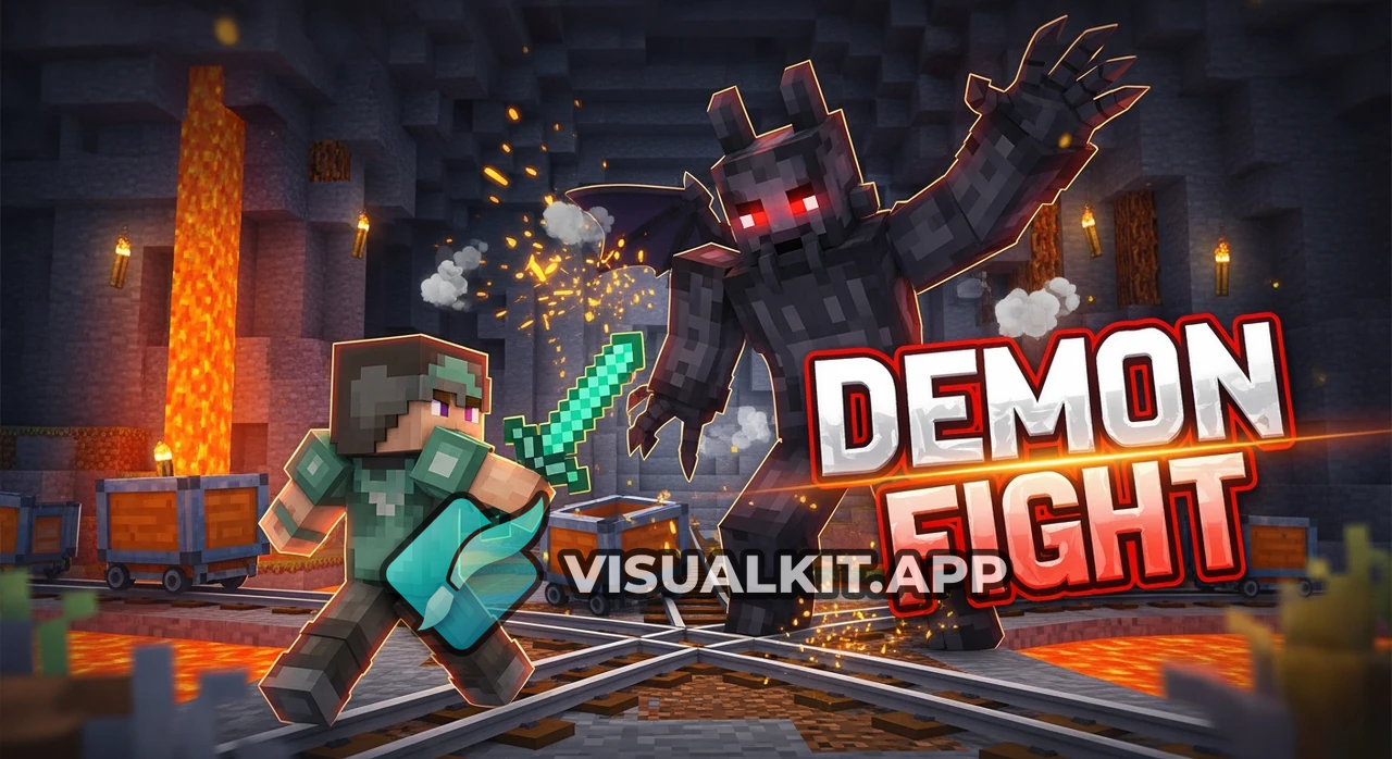 Minecart Demon Fight - Epic Rails Duel with Flaming Demon