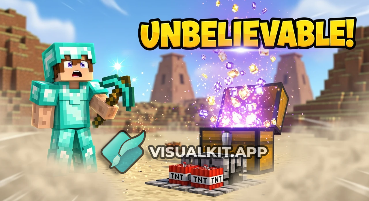 Minecraft Desert Scene: Two Temples, Glowing Chest & TNT Reveal