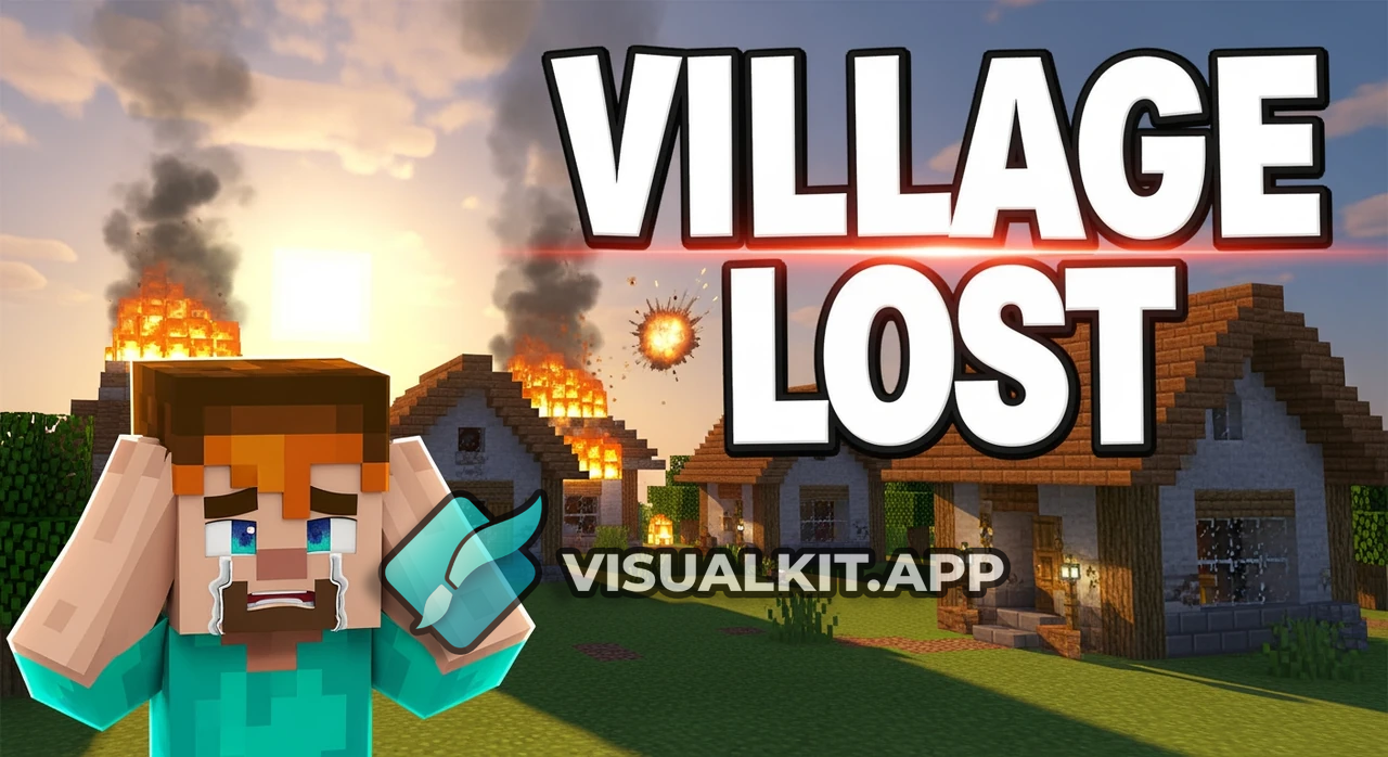 Minecraft Thumbnail - I Lose My Village: Villagers Evacuate