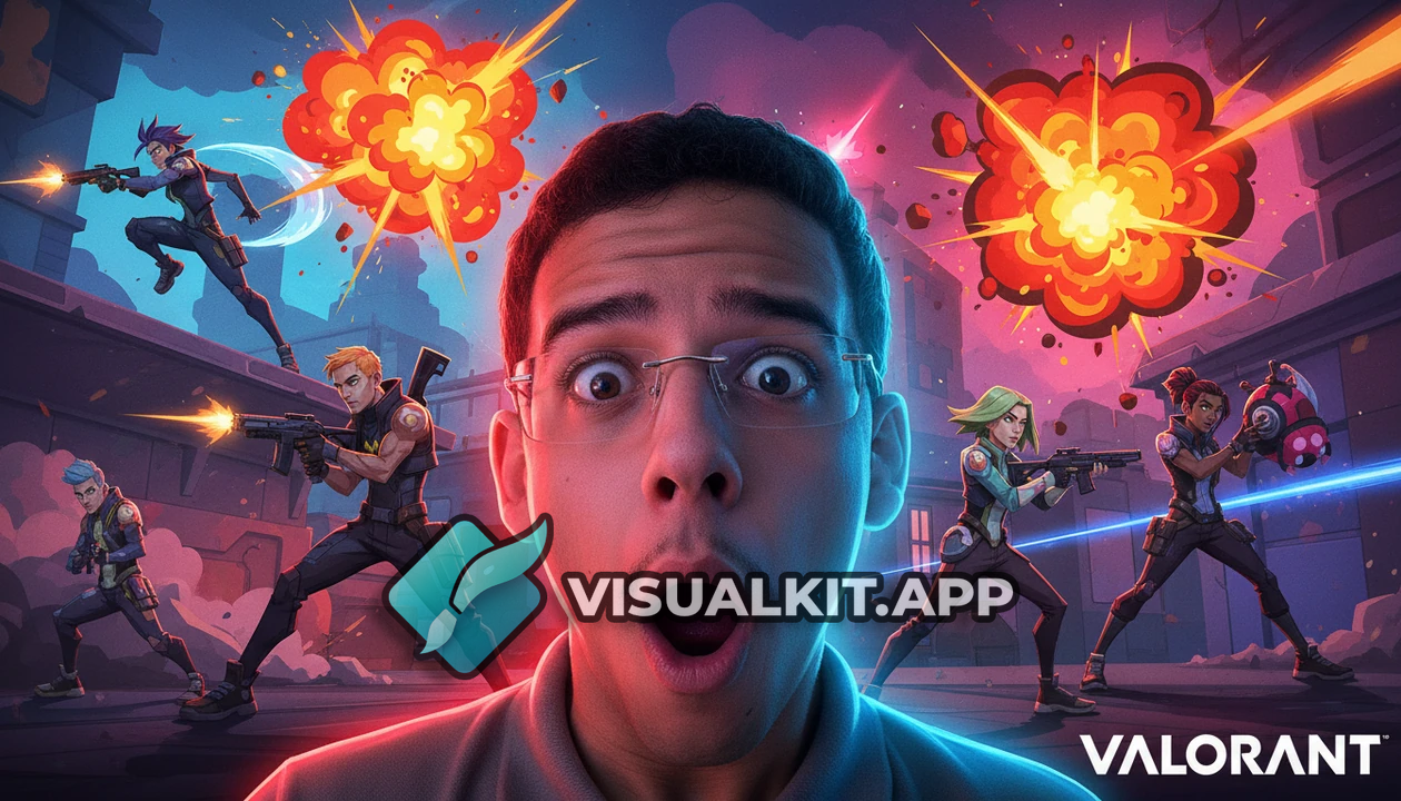 Create Vibrant, Intense Valorant Thumbnail - Neon Explosions