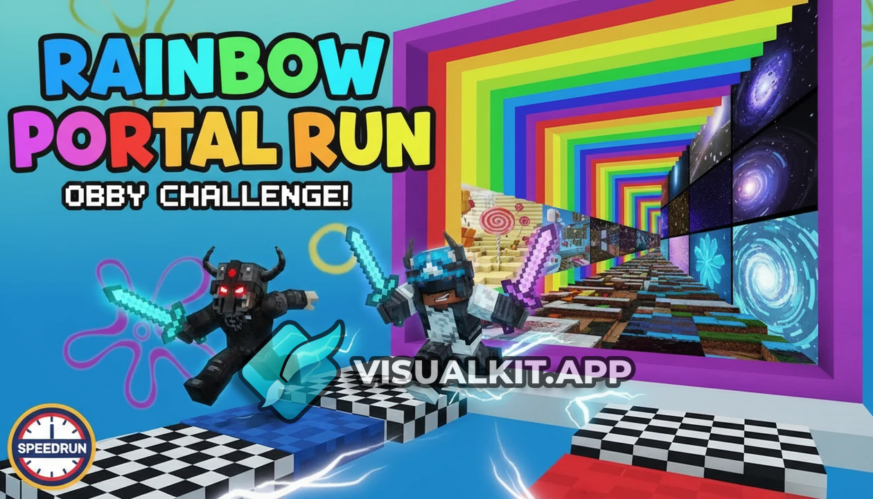 Minecraft Rainbow Portal Parkour — Wild Colorful Obby Adventure