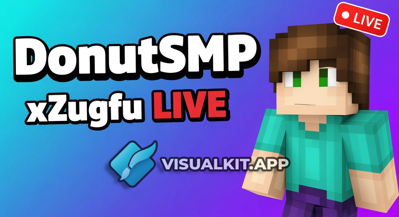 Format: 1280 × 720 px – DonutSMP | xZugfu LIVE (Minecraft)