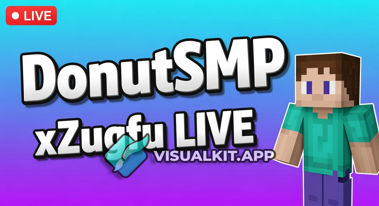 Format: 1280 × 720 px – DonutSMP | xZugfu LIVE (Minecraft)