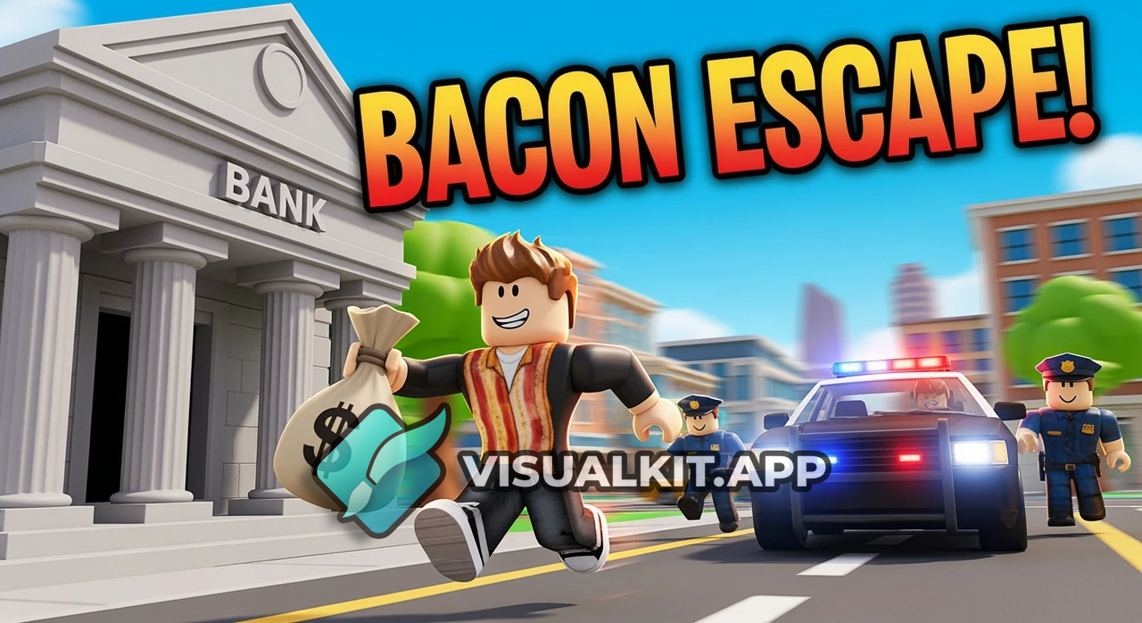 Roblox Jailbreak: Bacon Runs from Bank with Money Bag