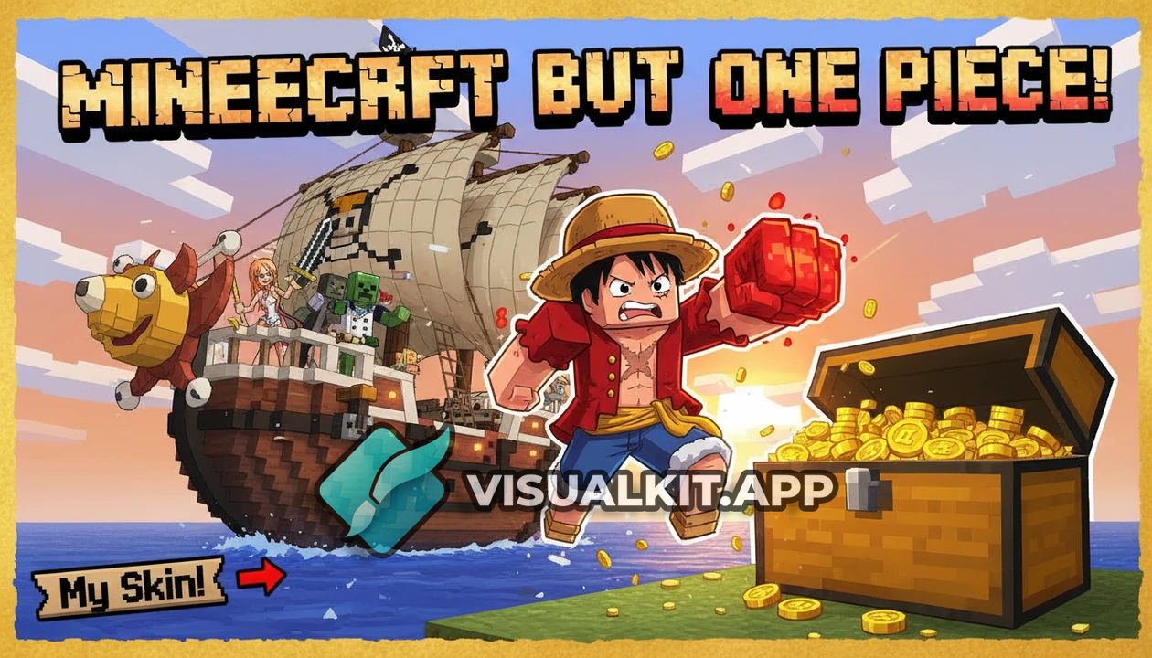 Minecraft but One Piece Thumbnail Featuring My Own Skin