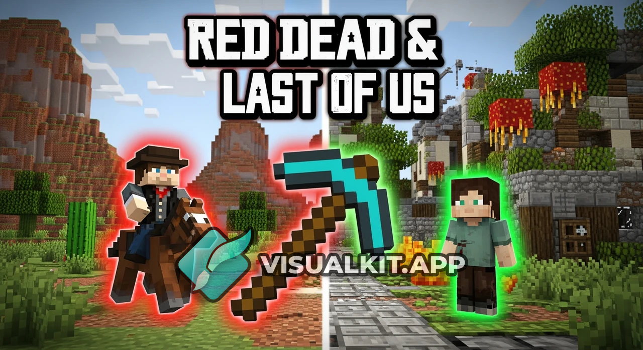 red dead 2 e The last of us — crie uma tubmnail em Minecraft