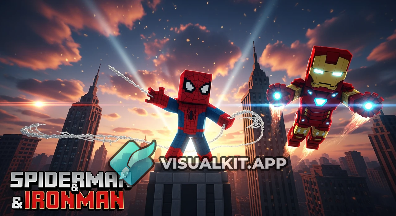 Minecraft Spiderman and Ironman - Cinematic Showdown