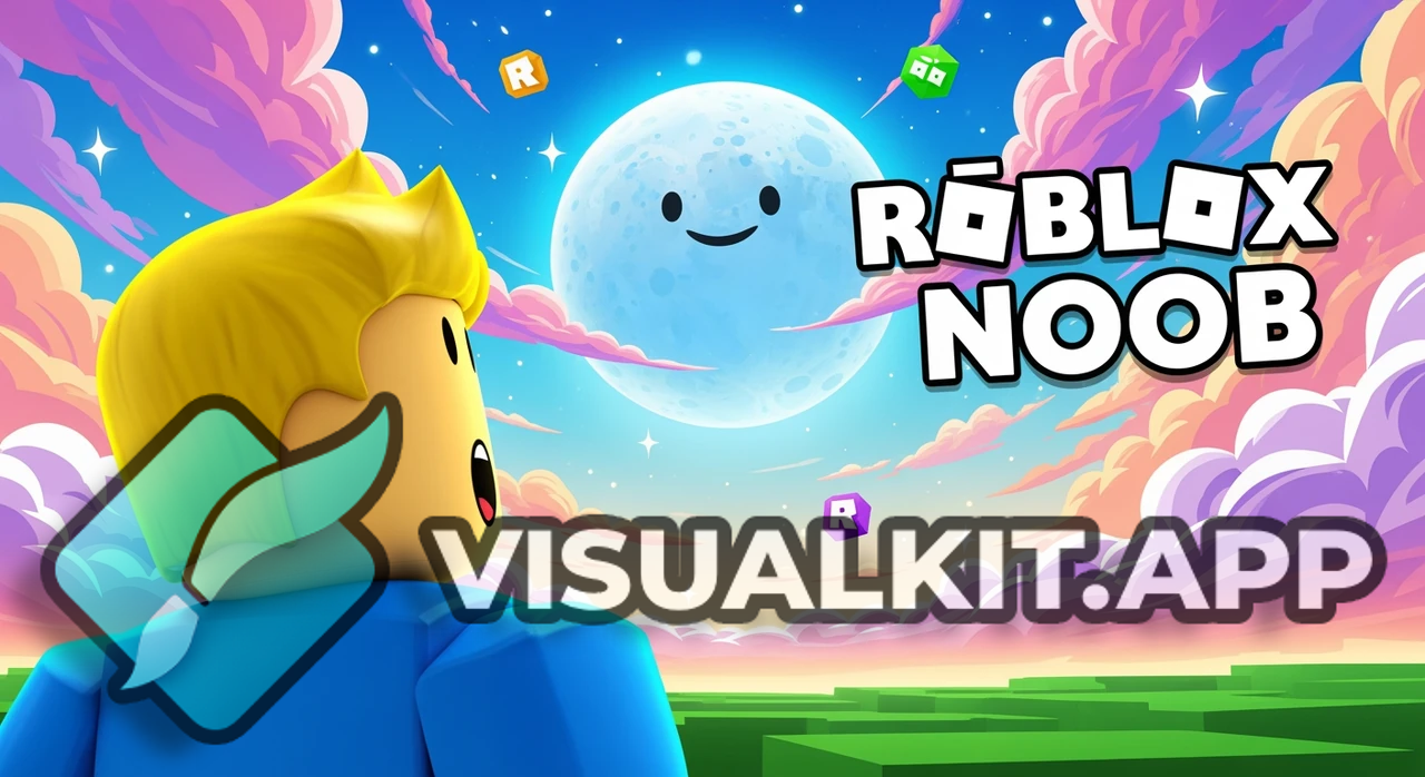 Roblox Noob Looking in the Sky — Bright Cartoon Reaction