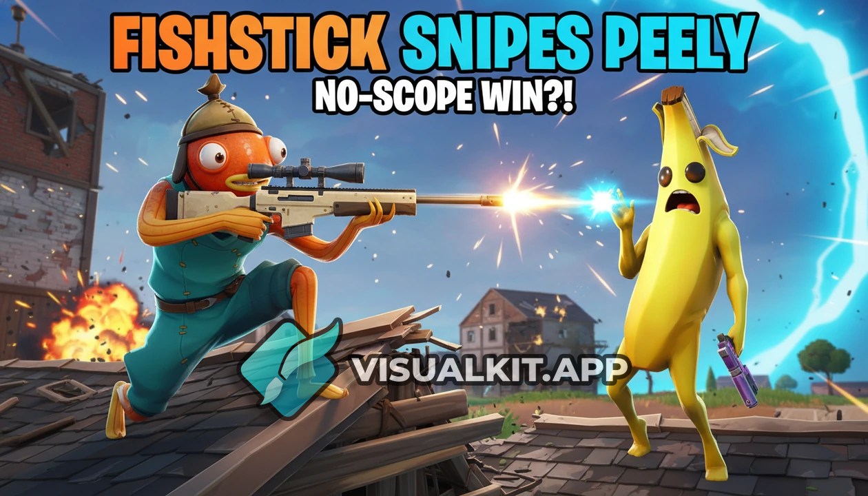 Fishstick Shooting Peely — Fortnite Close-Up Action