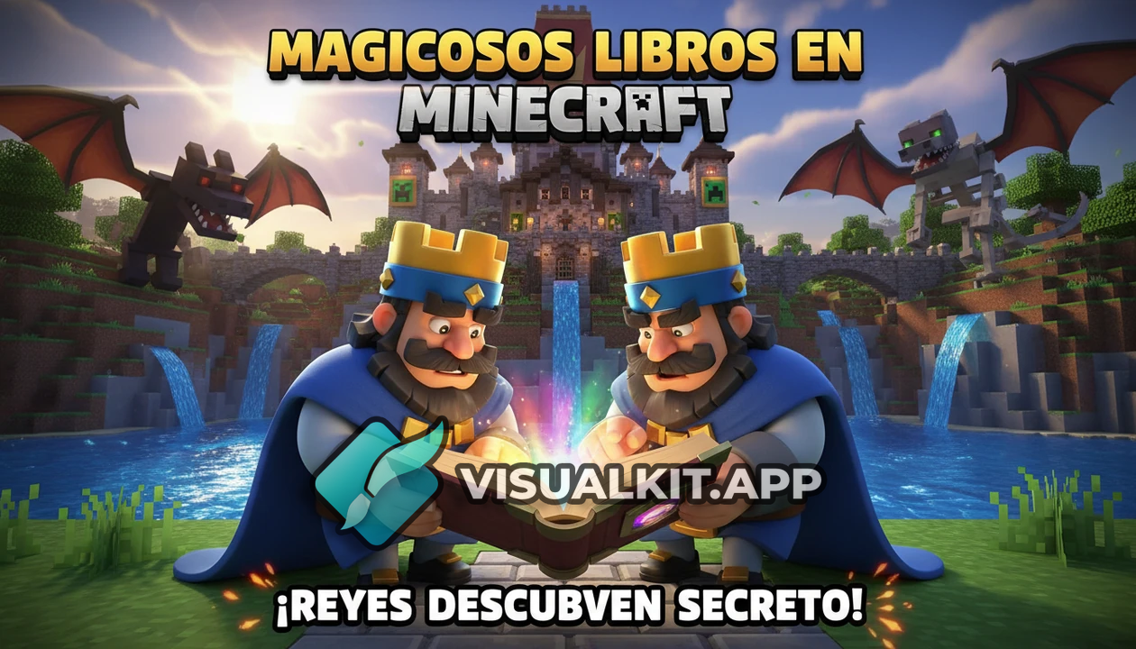 Minecraft: Dos reyes viendo el libro en estilo realista