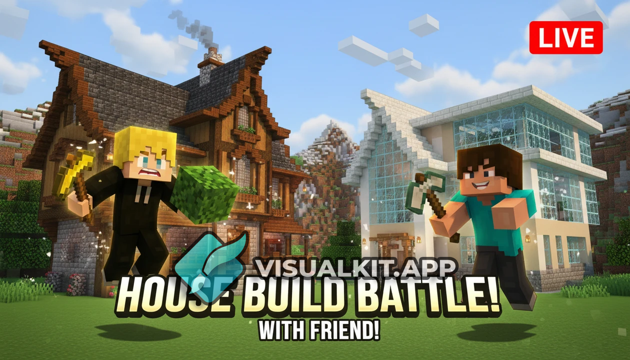 Building a Minecraft House with Friend — Attached Skin Build