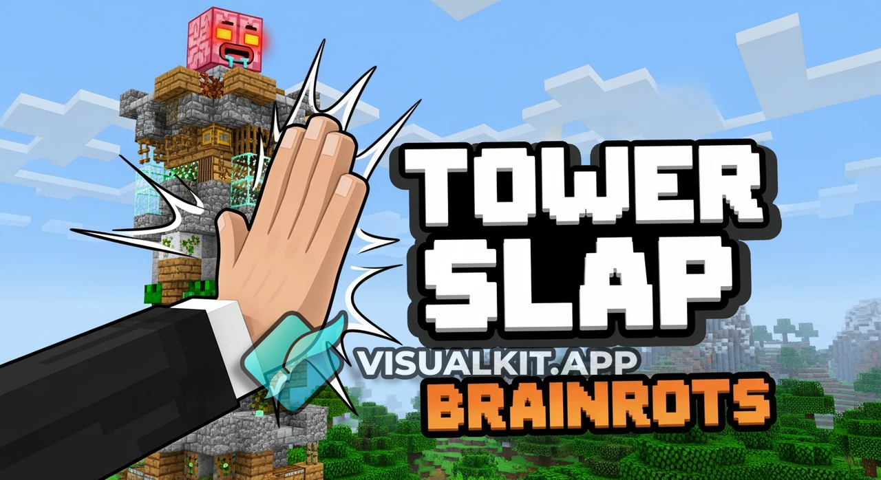Minecraft Tower Slap Thumbnail: Roblox Game with Brainrots